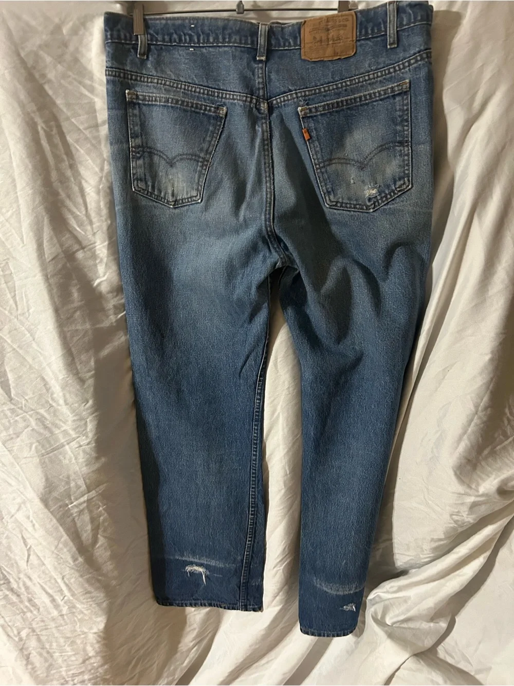 Vtg 1988 Levi's 517 Orange Tab Jeans Made in USA Bootcut Heavyweight Denim 39x31